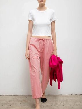 LESET Yoshi Stripe Crop Drawstring Pant Size L